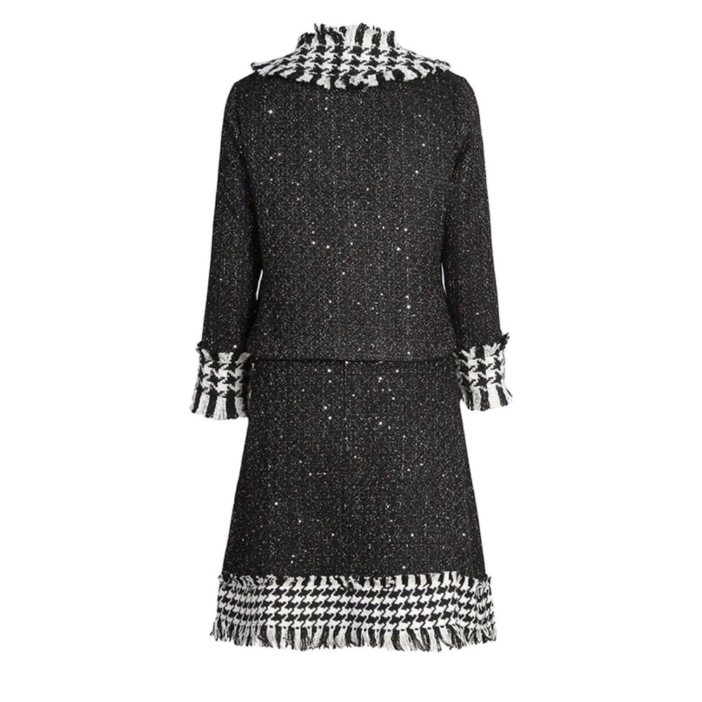 Houndstooth Fringe Skirt Jacket Set The Cathalyn - Picture 3 of 9